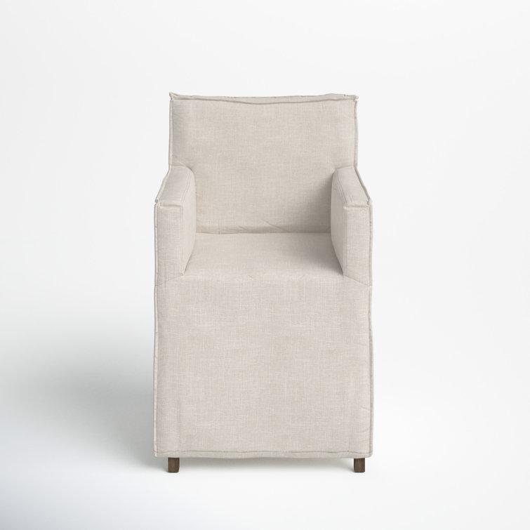 Cream linen online chair